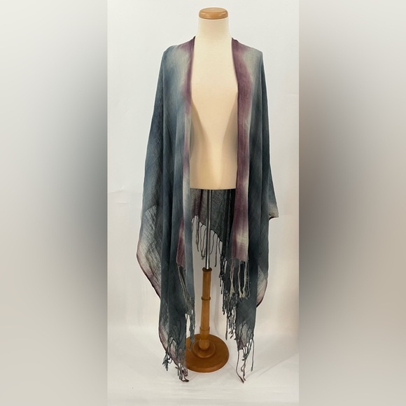 CHRZASZCZ by Maria Wojtowicz O/S Shibori Linen 0018 Duster cap shawl wrap - Picture 1 of 8
